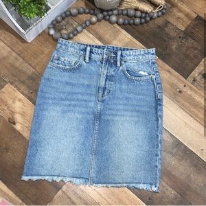 All Saints skirt Kim denim jean frayed distressed 4